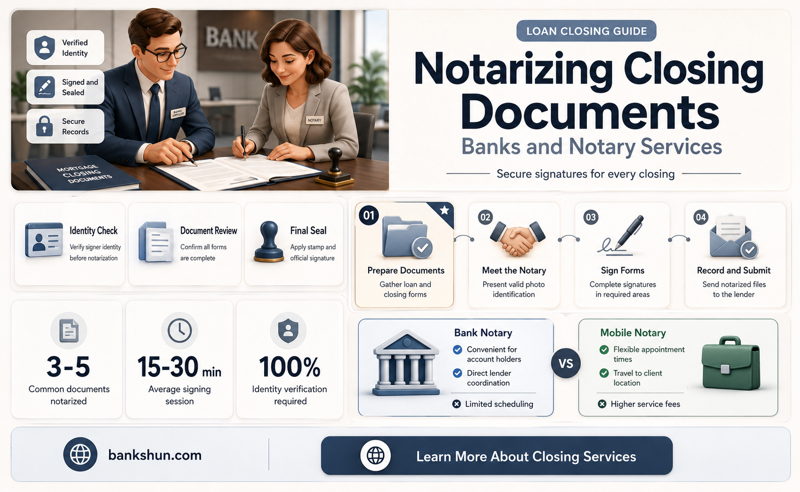 do banks do notary for closing documents
