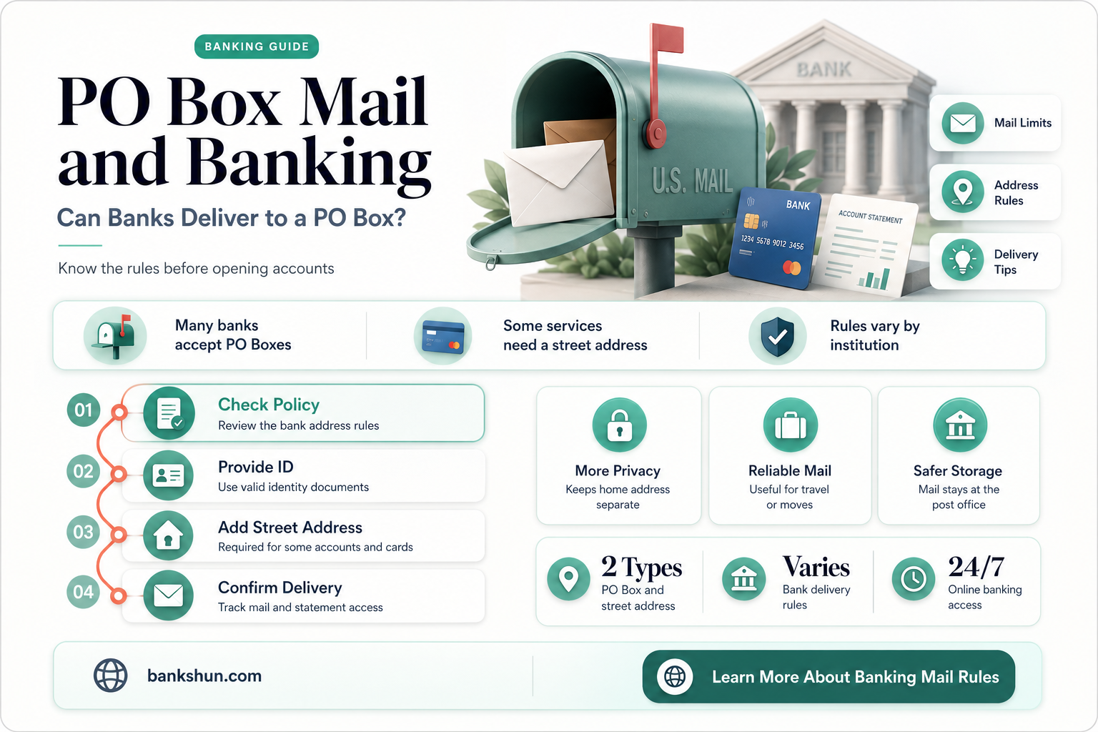do banks deliver mail to po box