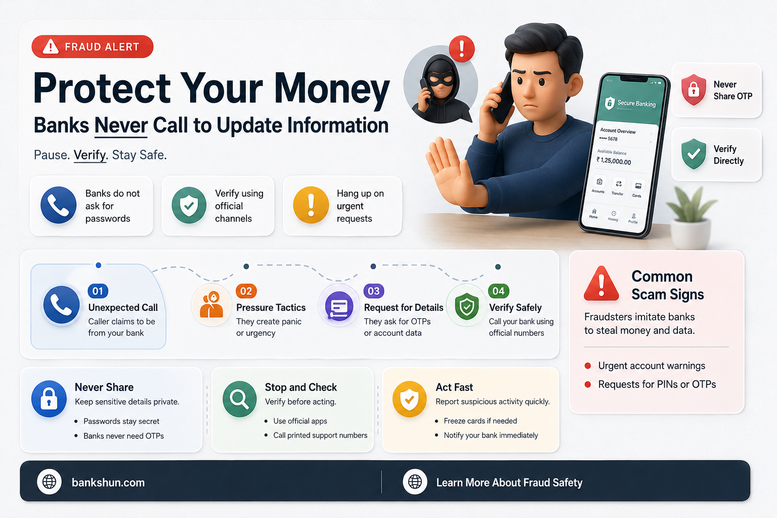 do banks call you to update inforation
