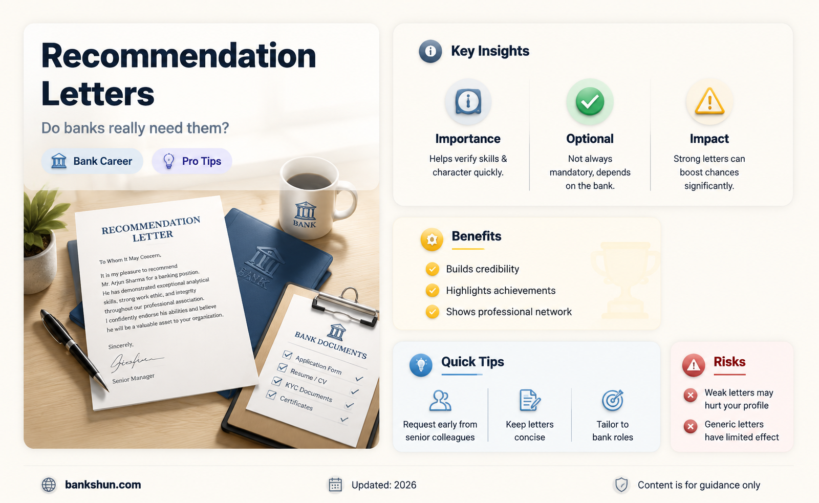 are recommendation letters important for bank job
