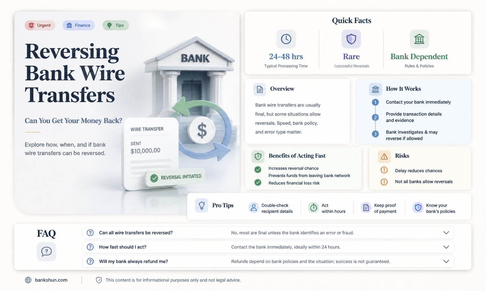 are bank to bank wire transfers reversable