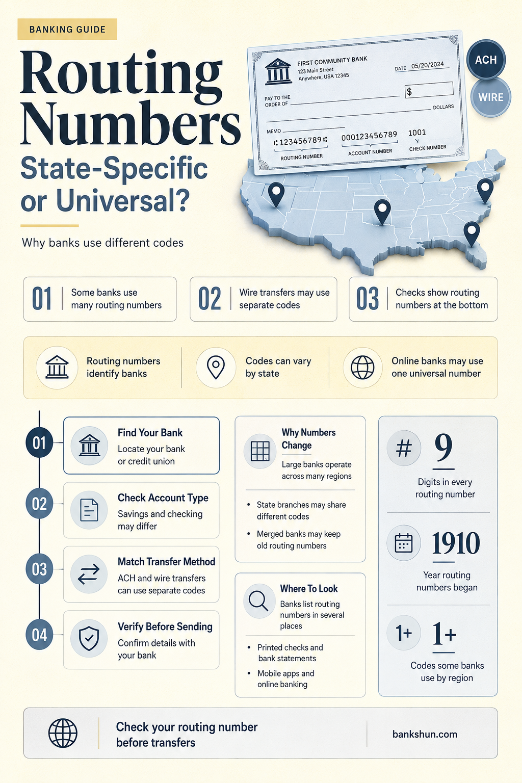 do bank routing numbers go by state