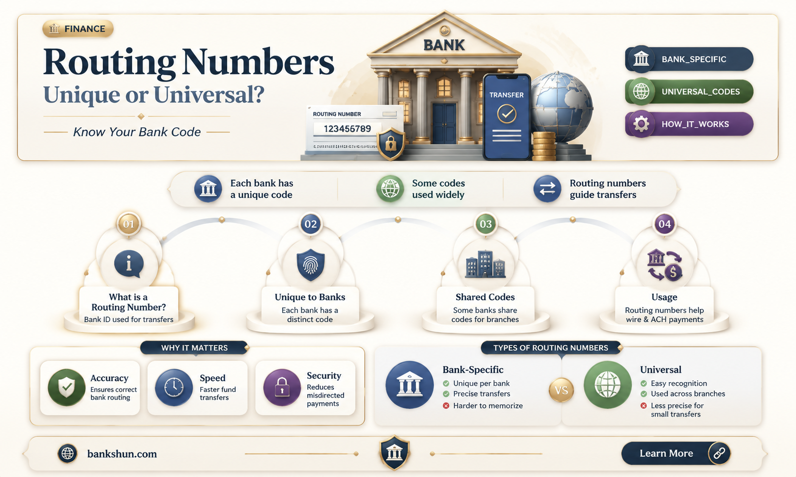 are routing numbers universal for each bank