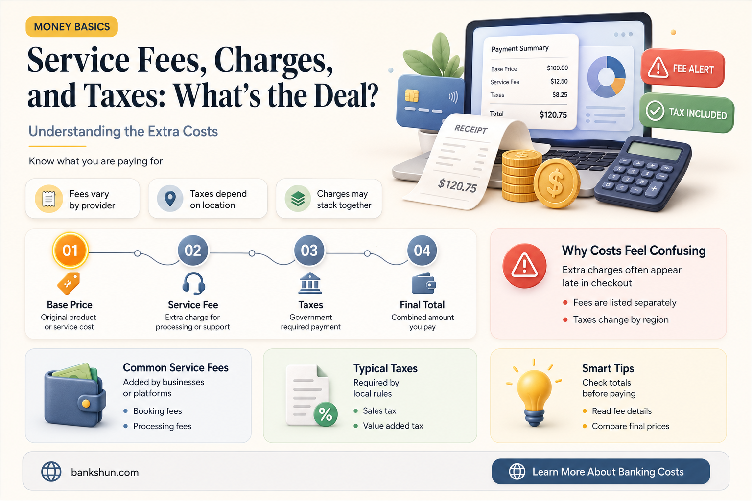 do bank service fee charges expense taxes
