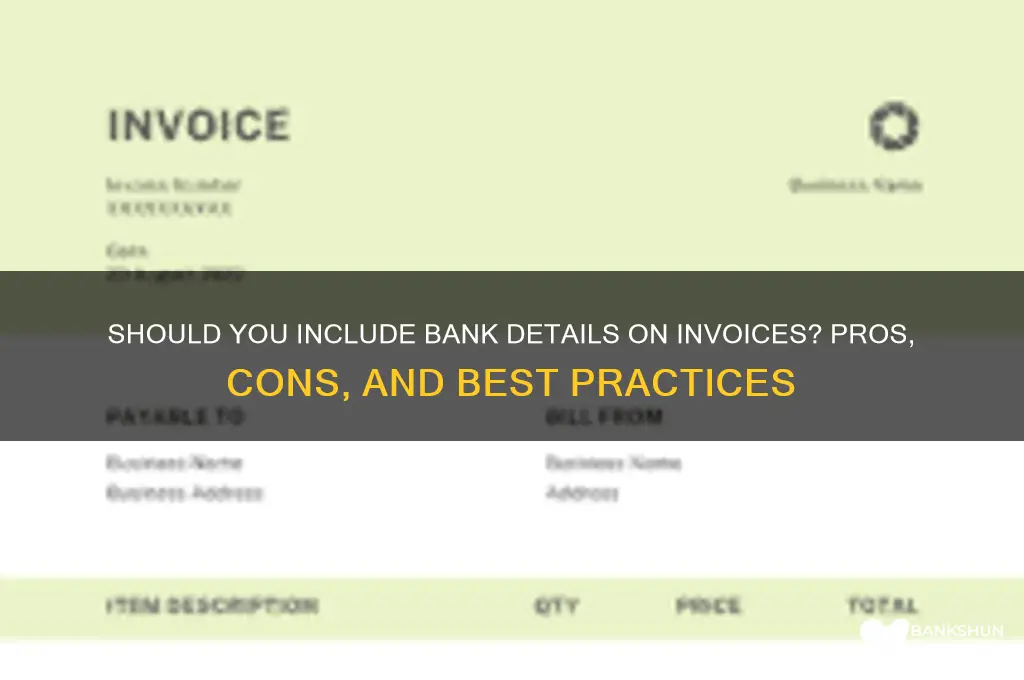 should i put bank details on invoice