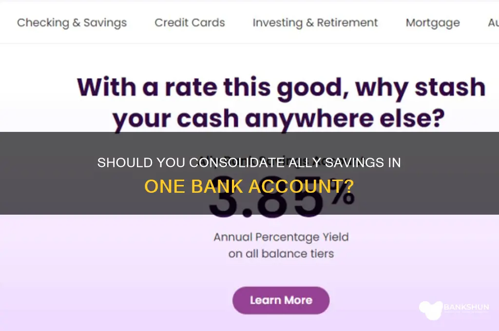 should input ally savings in one bank