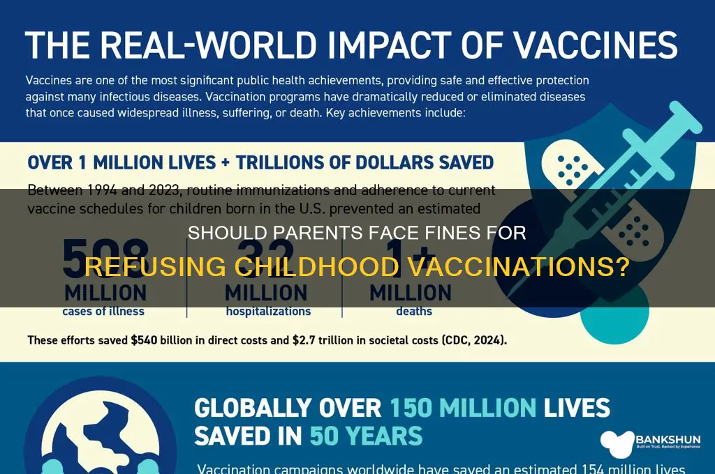 should parents be fined for not vaccinating