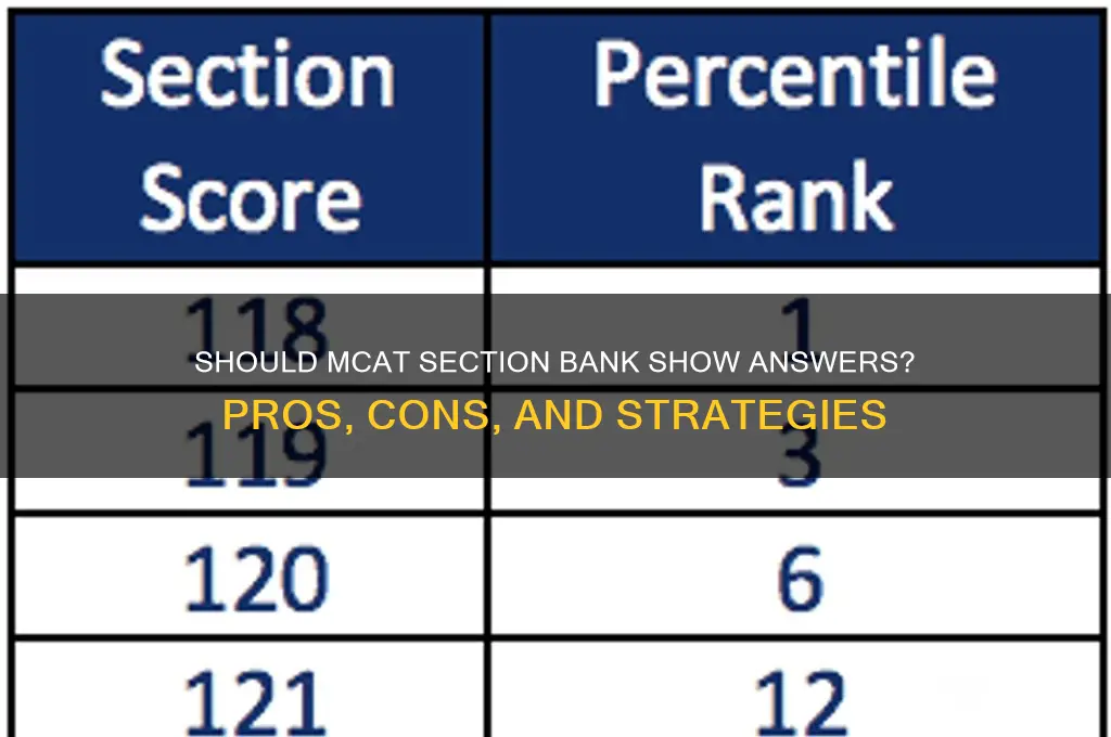 should show answers on mcat section bank