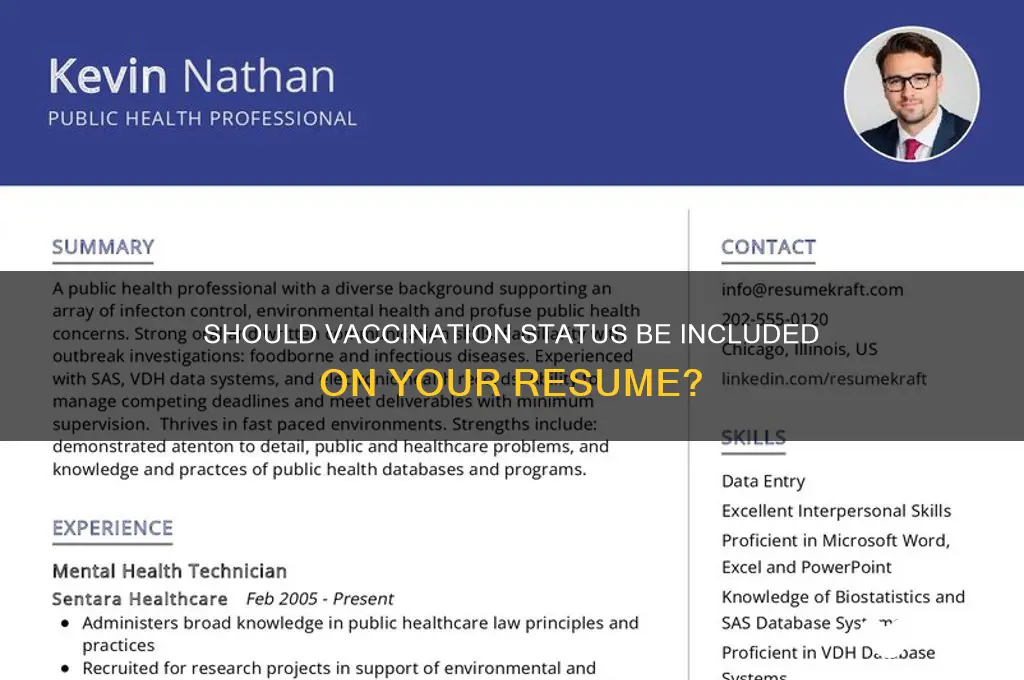 should you include vaccination status on resume
