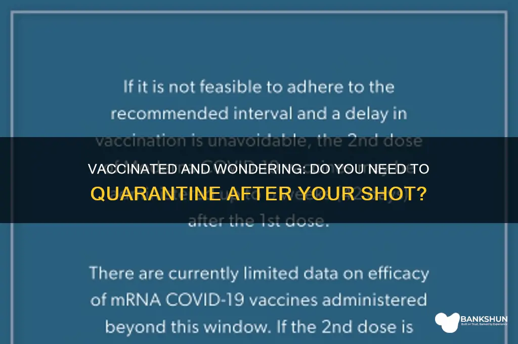 should you quarantine after taking the vaccine
