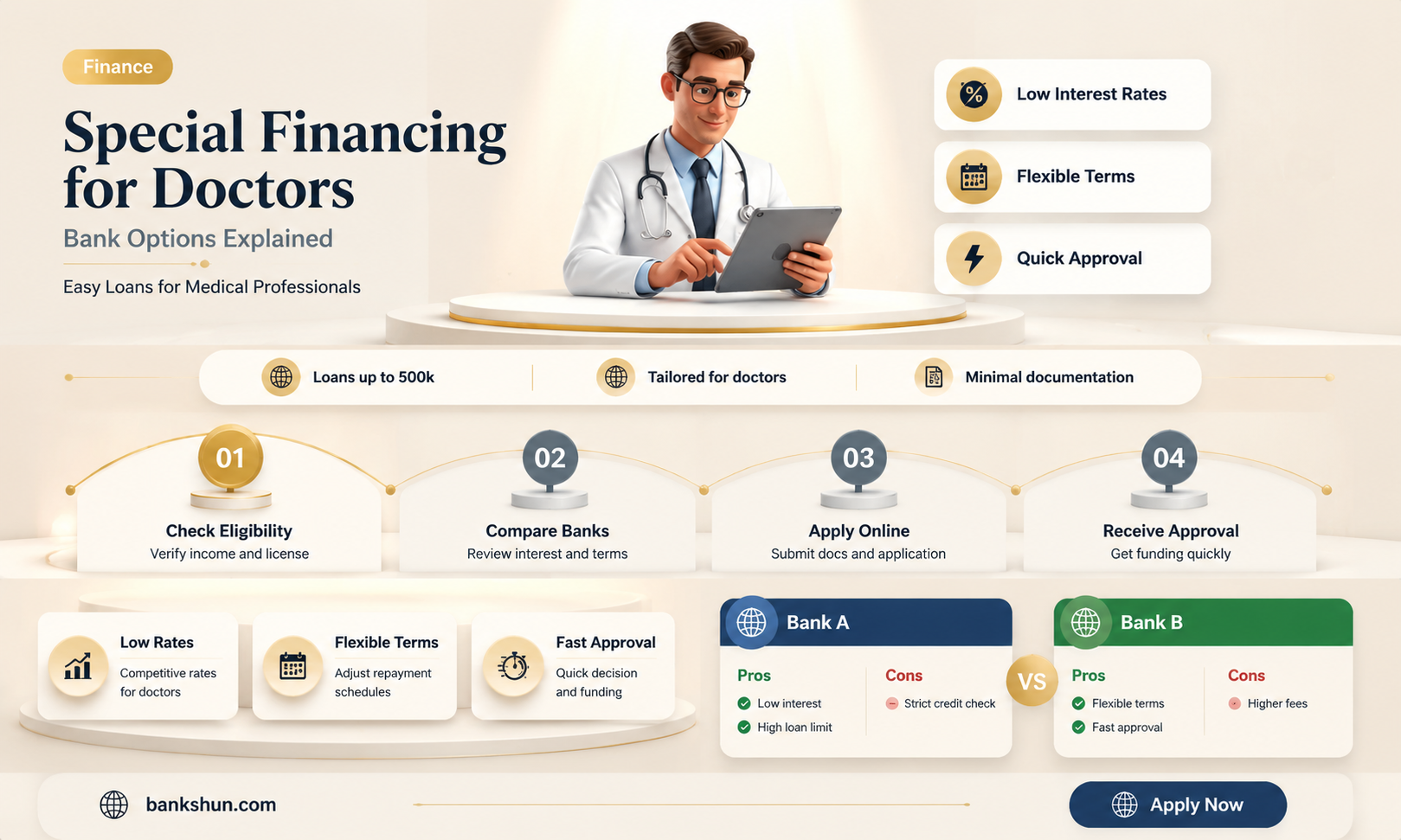 do banks offer special finanicing for doctors