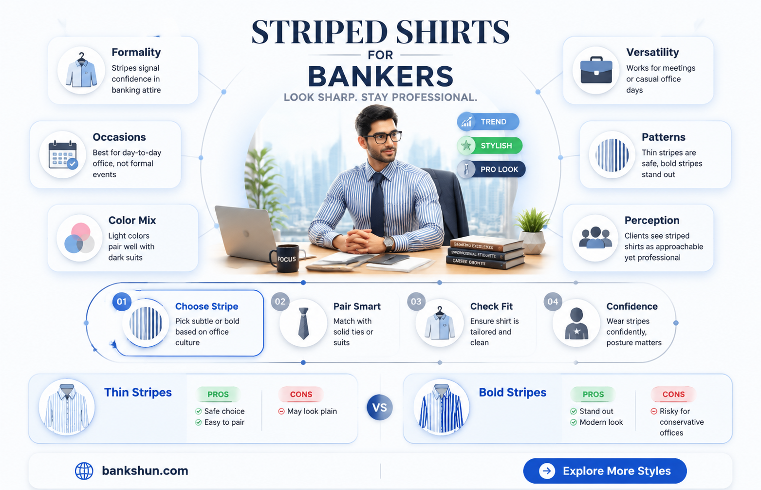 are striped dress shirts allowed in banking