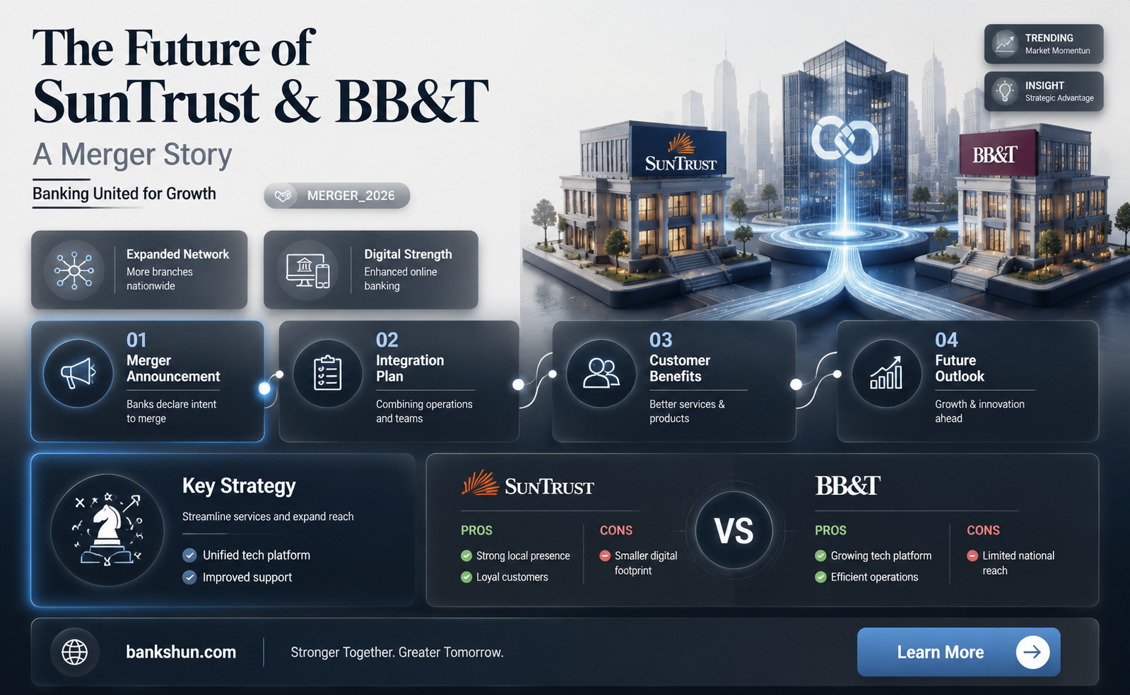 are suntrust and bb&t banks merging