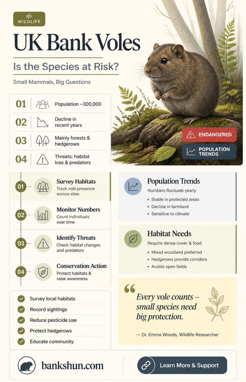 are bank voles endangered in the uk