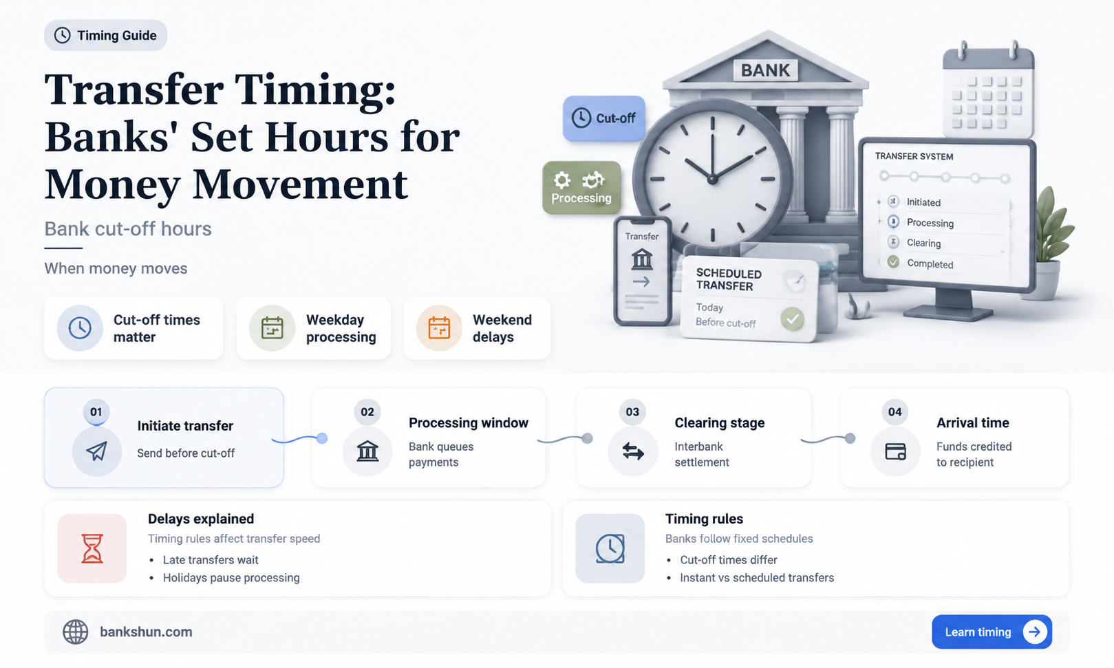 do banks to transfers at set times