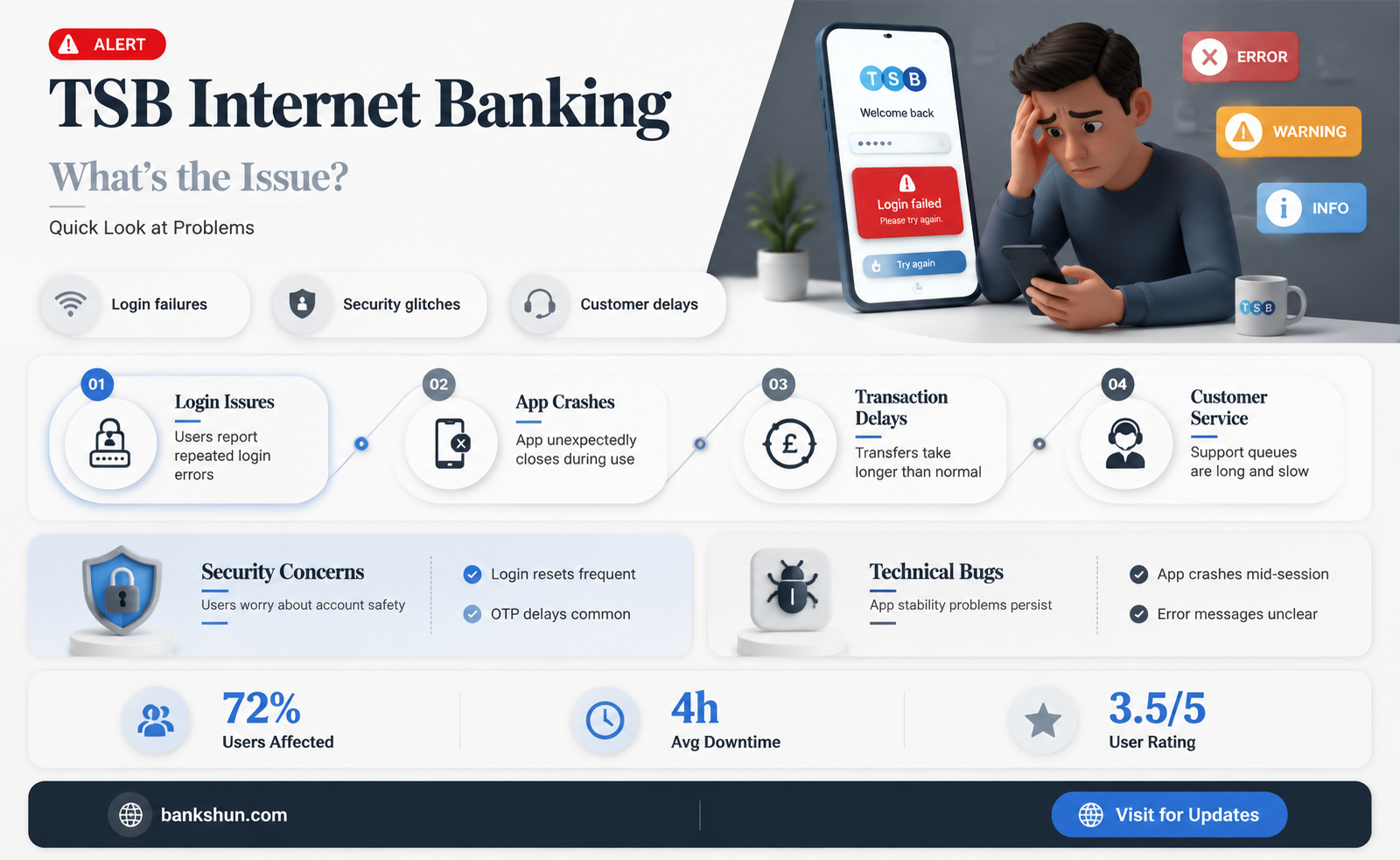 are there problems with tsb internet banking