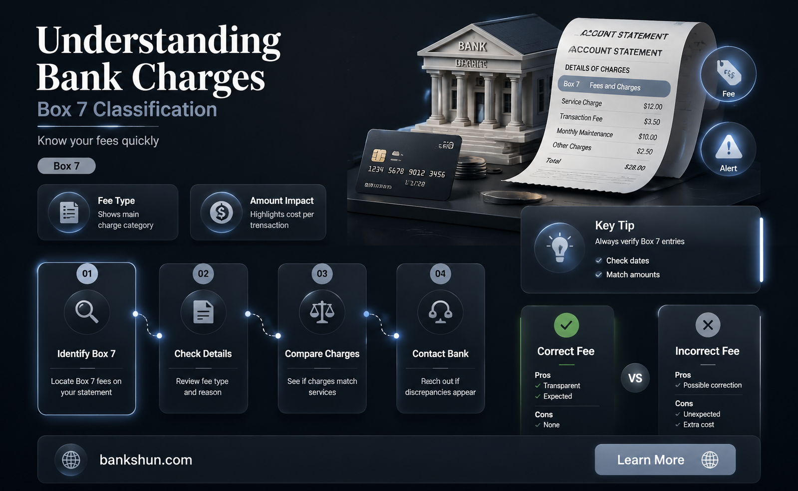 do bank charges go in box 7