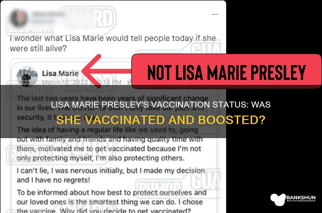 was lisa marie presley vaccinated and boosted
