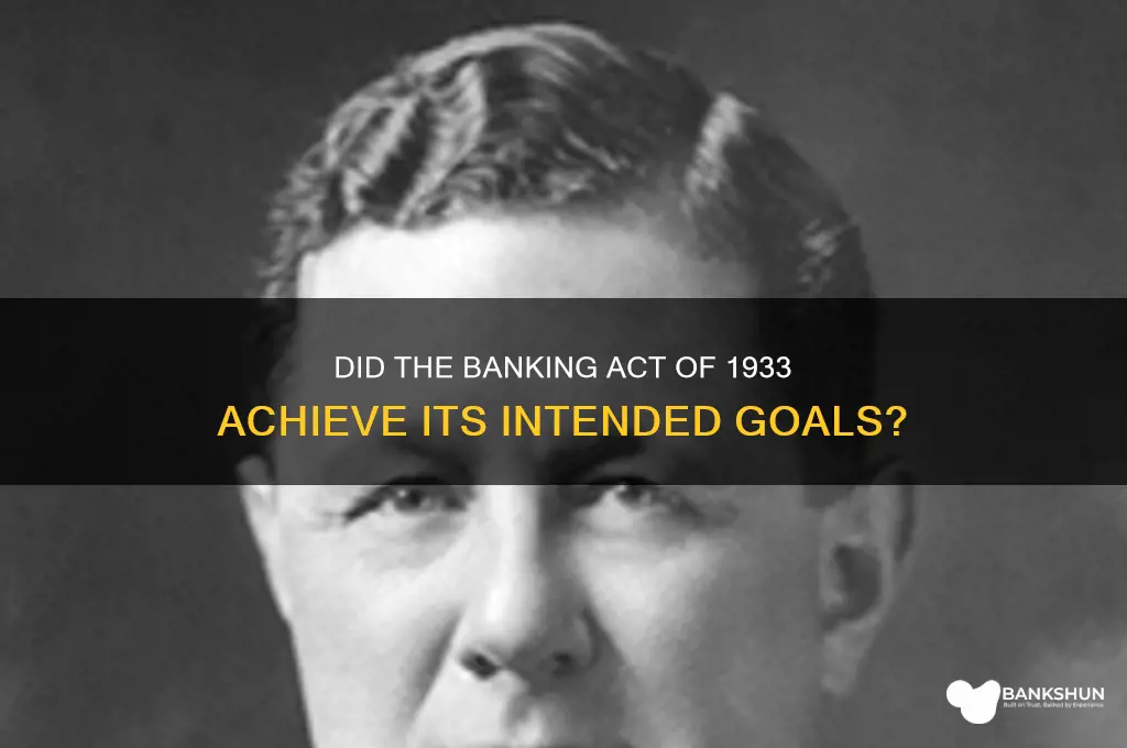 was the banking act of 1933 successful