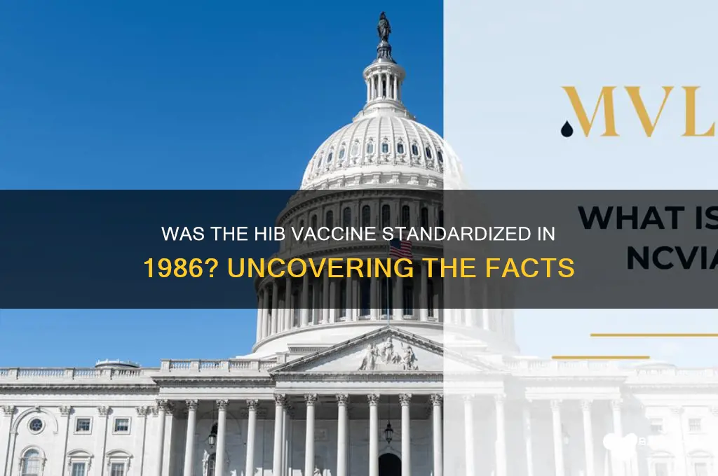 was the hib vaccine standard in 1986