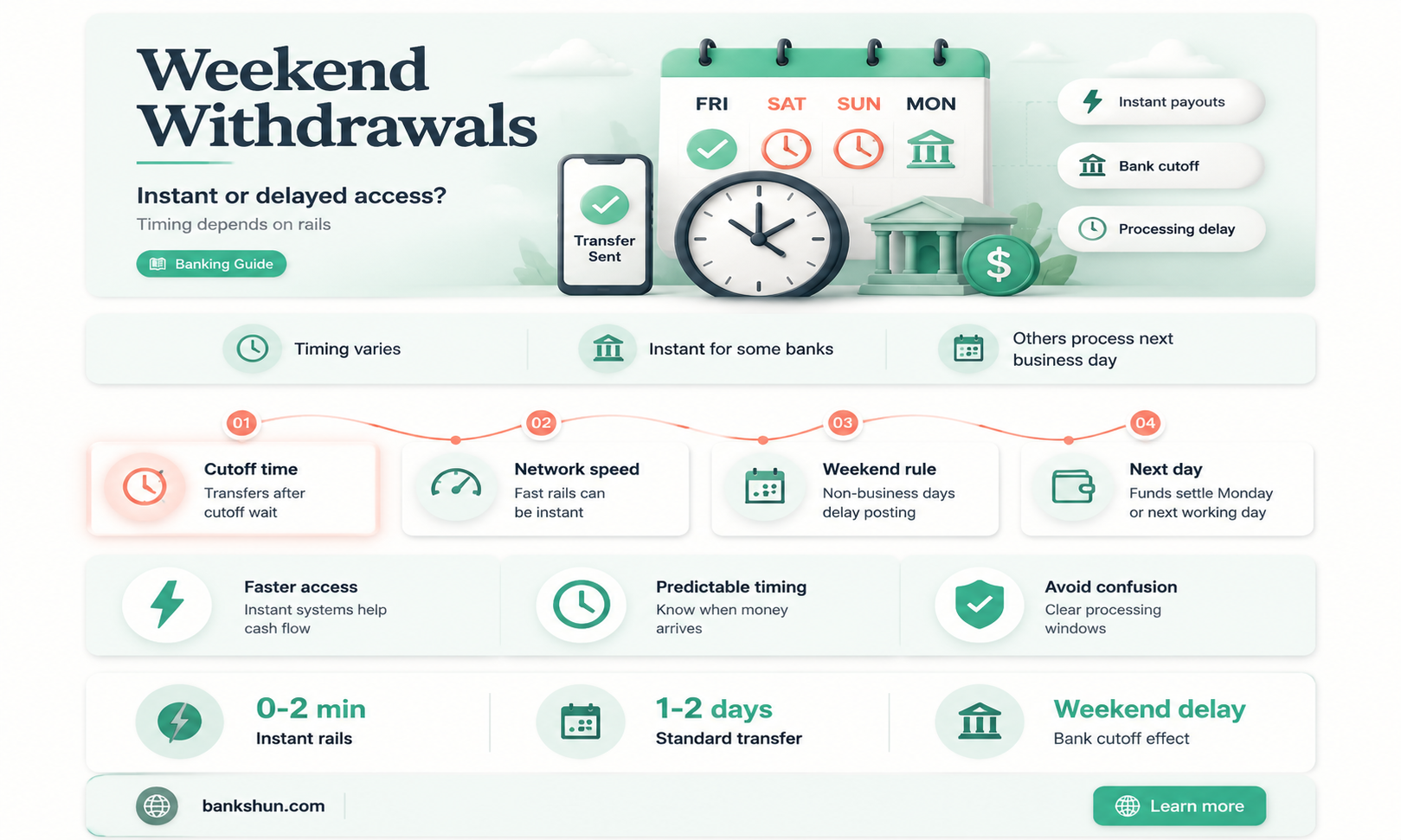 do bank withdrawals on weekend post immediately