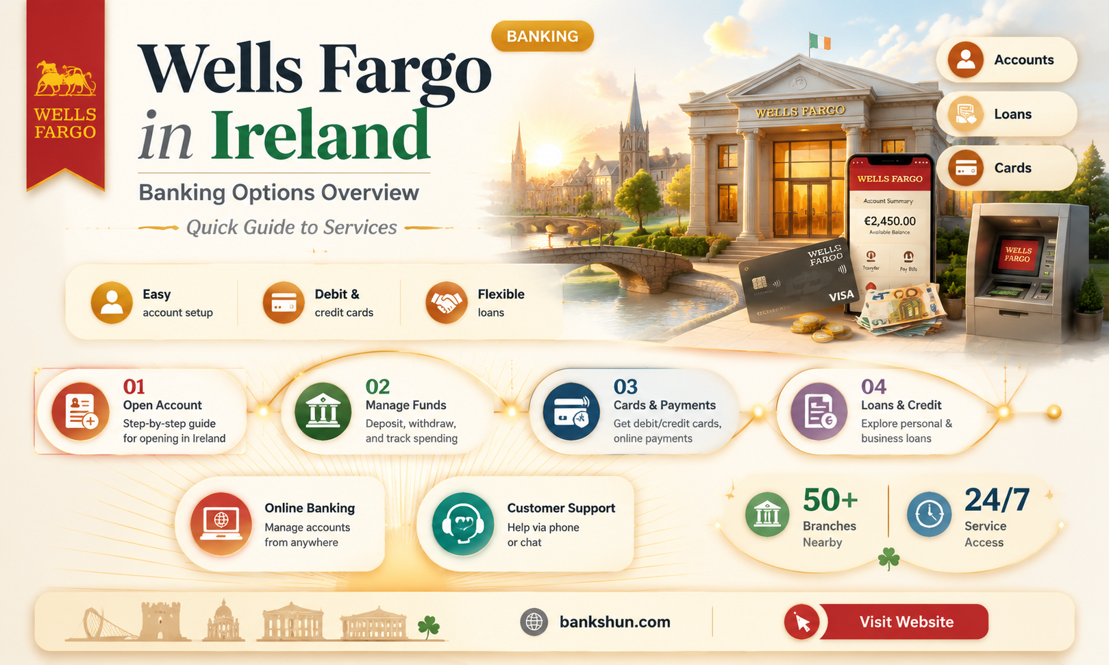 are there wells fargo banks in ireland
