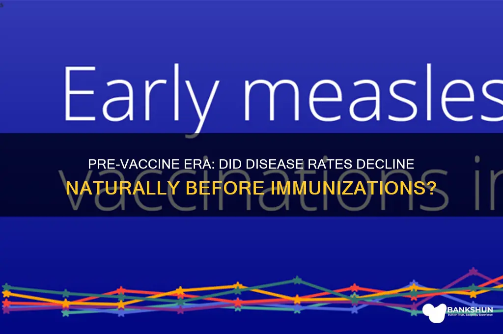 were rates of diseases decreasing before vaccines