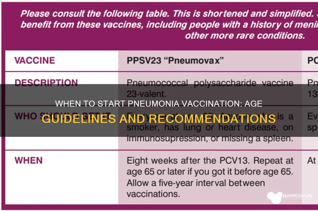 what age do you start pneumonia vaccine