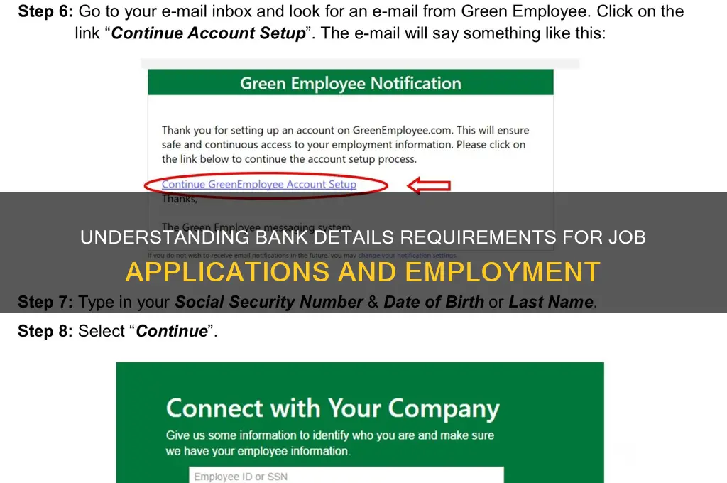 what are bank details for a job