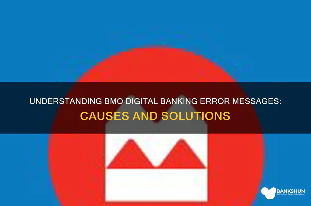 what are bmo digital banking error messages