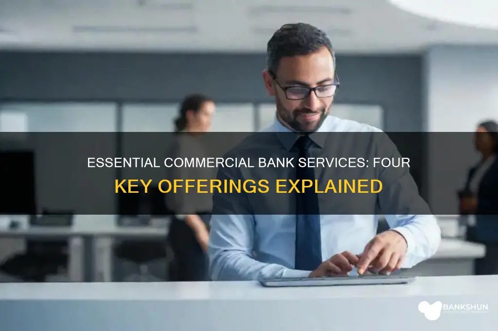 what are four services commercial banks offer