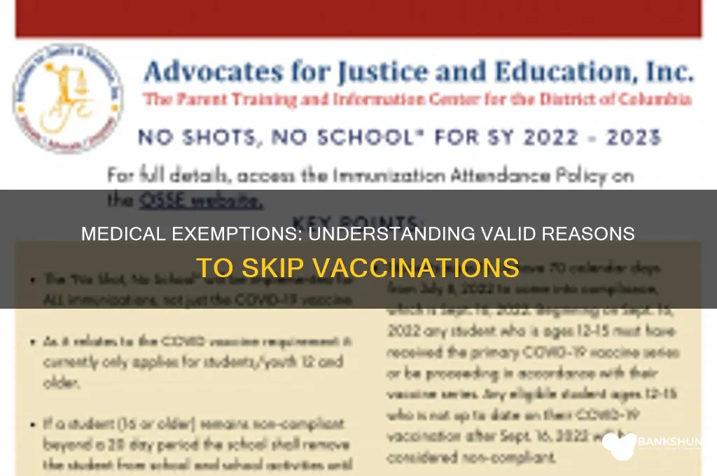 what are medical reasons not to vaccinate