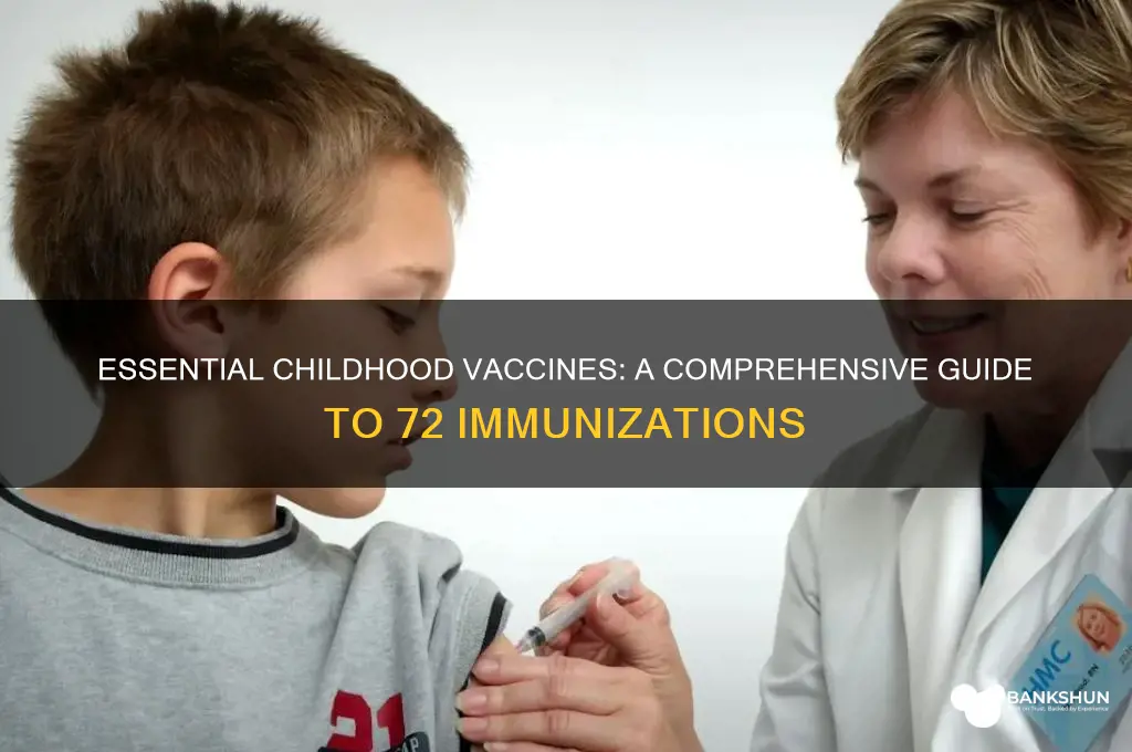 what are the 72 vaccines for children