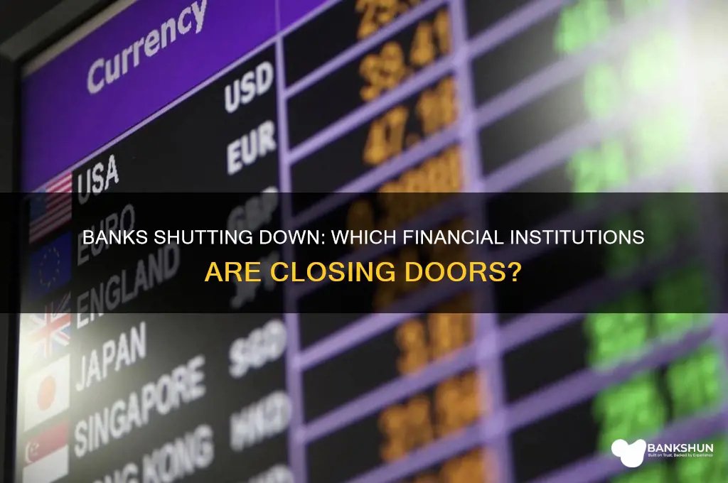 what are the banks that are closing