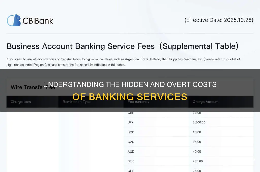 what are the cost associated with banking