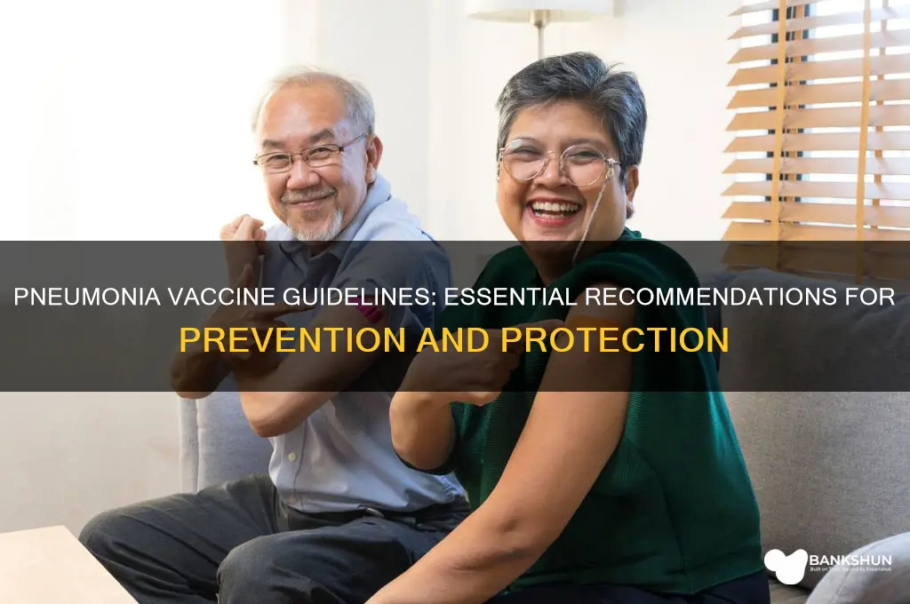 what are the guidelines for pneumonia vaccine