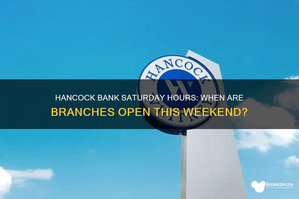 what are the hancock bank hours saturday