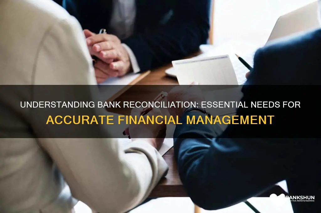 what are the needs of bank reconciliation