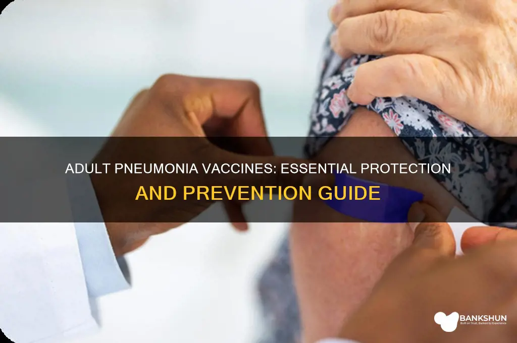 what are the pneumonia vaccines for adults