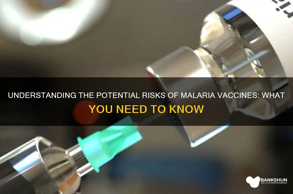 what are the risks of malaria vaccine