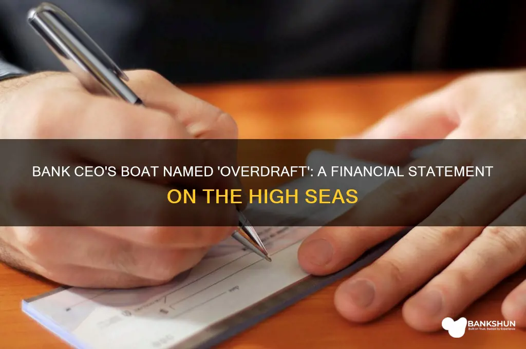 what bank ceo named his boat overdraft