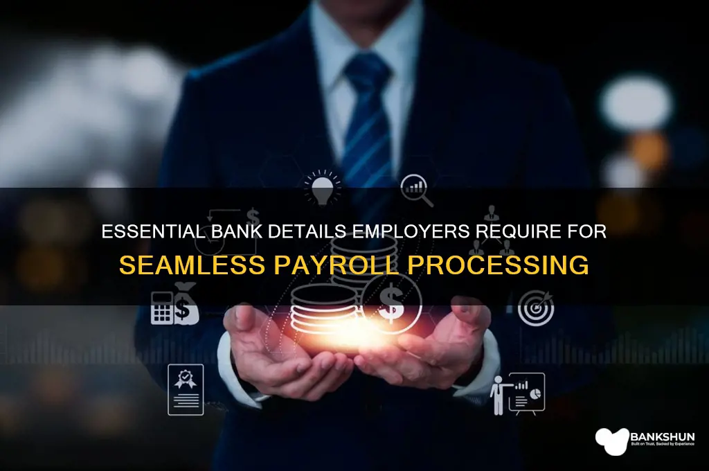 what bank details are needed for employer