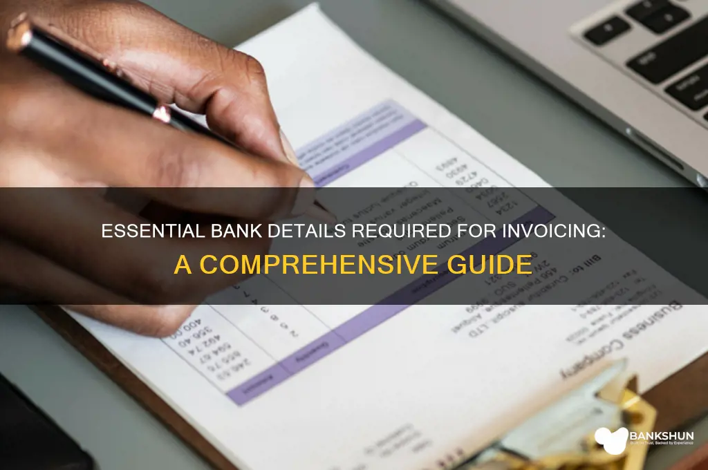 what bank details are needed for invoice
