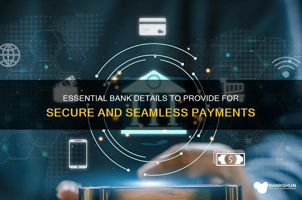what bank details to give for payment