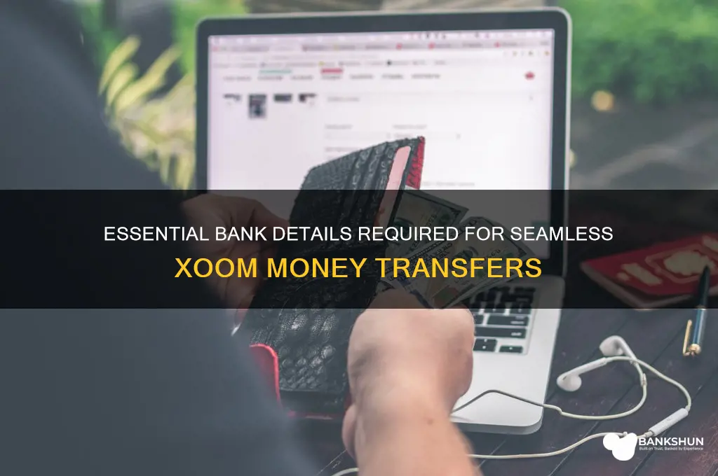 what bank information is needed for xoom