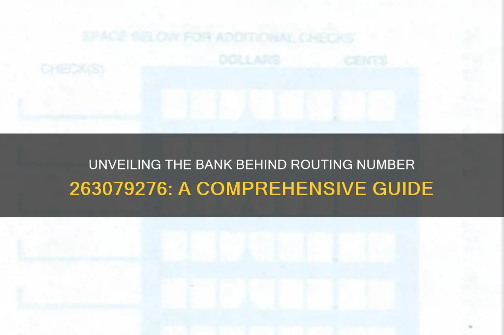 what bank is thsi routing for 263079276
