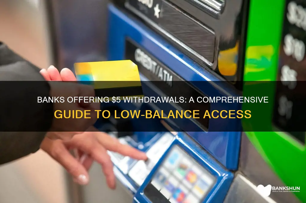 what banks allow a 5 dollar withdrawal
