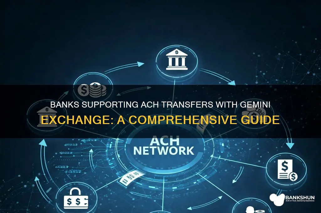 what banks allow ach with gemini exchange