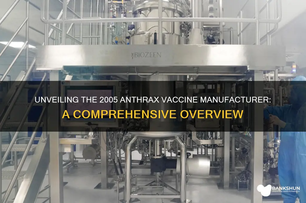 what company produced anthrax vaccine in 2005