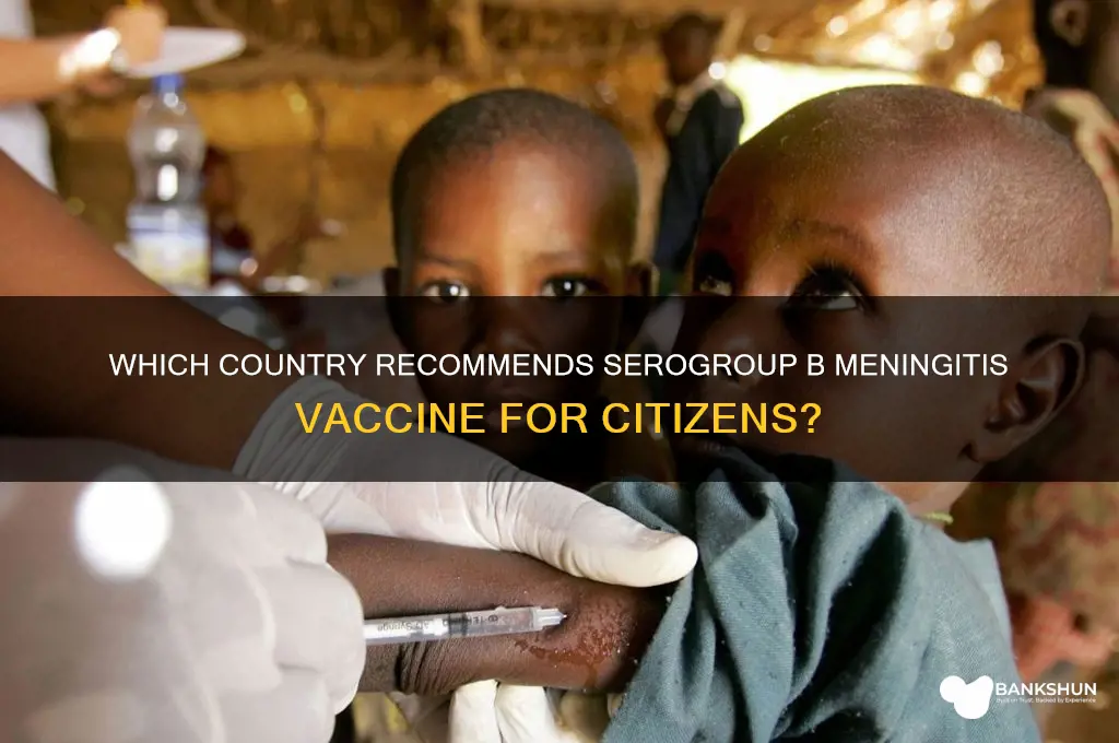 what country recommends serogroup b meningitis vaccine